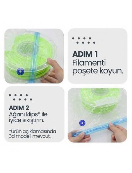 Filament Saklama Poşeti ve Vakum Pompa Kiti